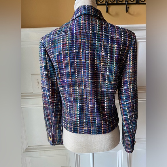 VTG 90’S DONCASTER SILK TWEED WOVEN BLAZER JACKET SIZE 6 - Picture 5 of 7